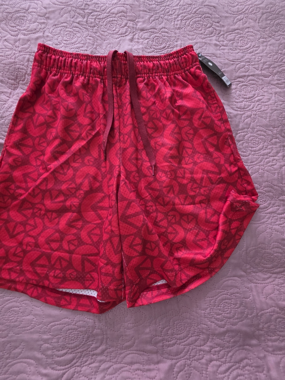 ethika Women's Bright Red Patterned Athletic Shorts